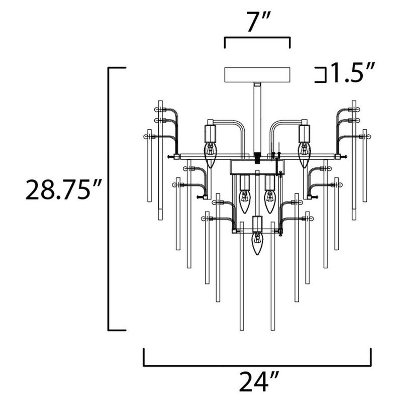 Maxim 32320CLCMPGL - Majestic 10 Light 29" Flush Mount