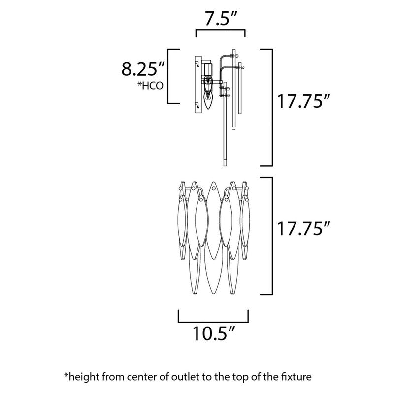 Maxim 32322CLCMPGL - Majestic 3 Light 18" Wall Sconce