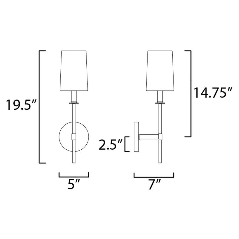 Maxim 32391OFSBRPN - Uptown 1 Light 20" Wall Sconce