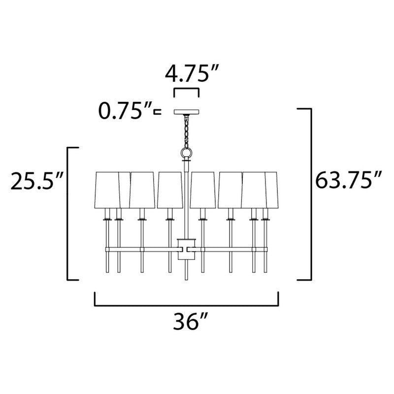 Maxim 32398OFSBRPN - Uptown 8 Light 36" Chandelier