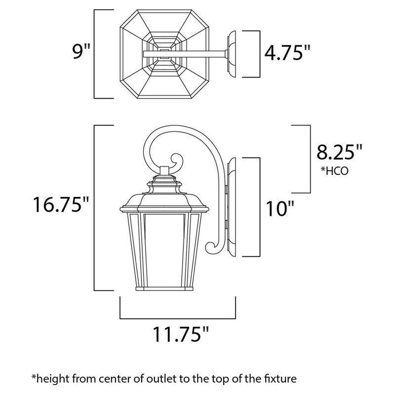 Maxim 3344WFBO - Radcliffe 1 Light 17" Wall Sconce