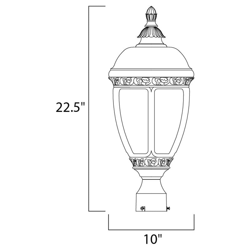 Maxim 3460CDSE - Knob Hill DC 3 Light 23" Post Light