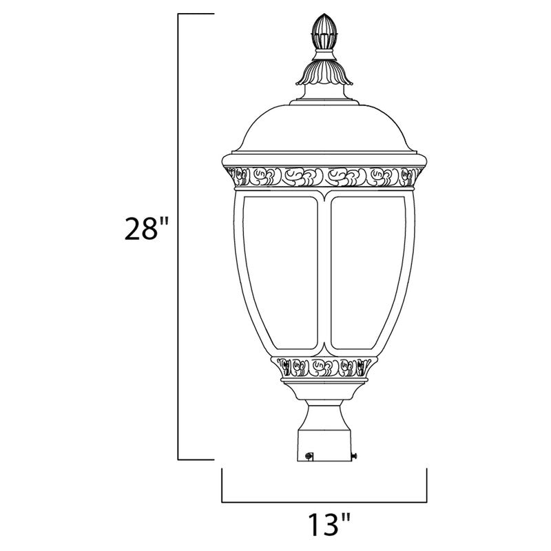 Maxim 3461CDSE - Knob Hill DC 3 Light 28" Post Light