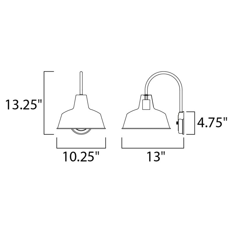 Maxim 35016BK - Pier M 1 Light 13" Wall Sconce