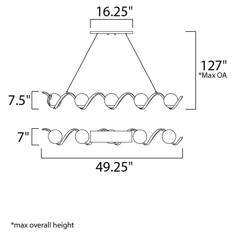 Maxim 35105CDBKPN - Curlicue 5 Light 49" Pendant