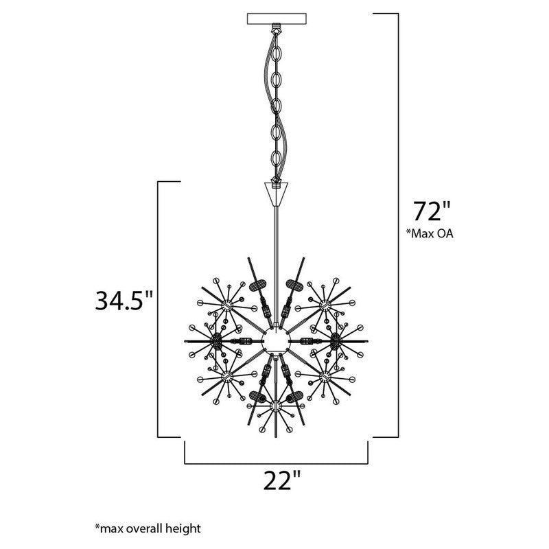 Maxim 39745BCPC - Starfire 11 Light 35" Chandelier