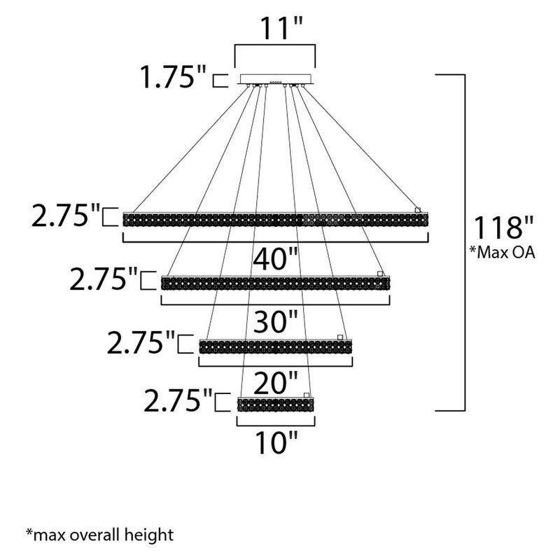 Maxim 39778BCPC - Eternity 40" LED Pendant