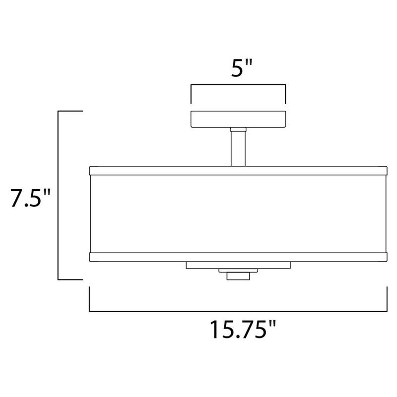 Maxim 39821BCWTPC - Metro 3 Light 16" Semi Flush Ceiling Light