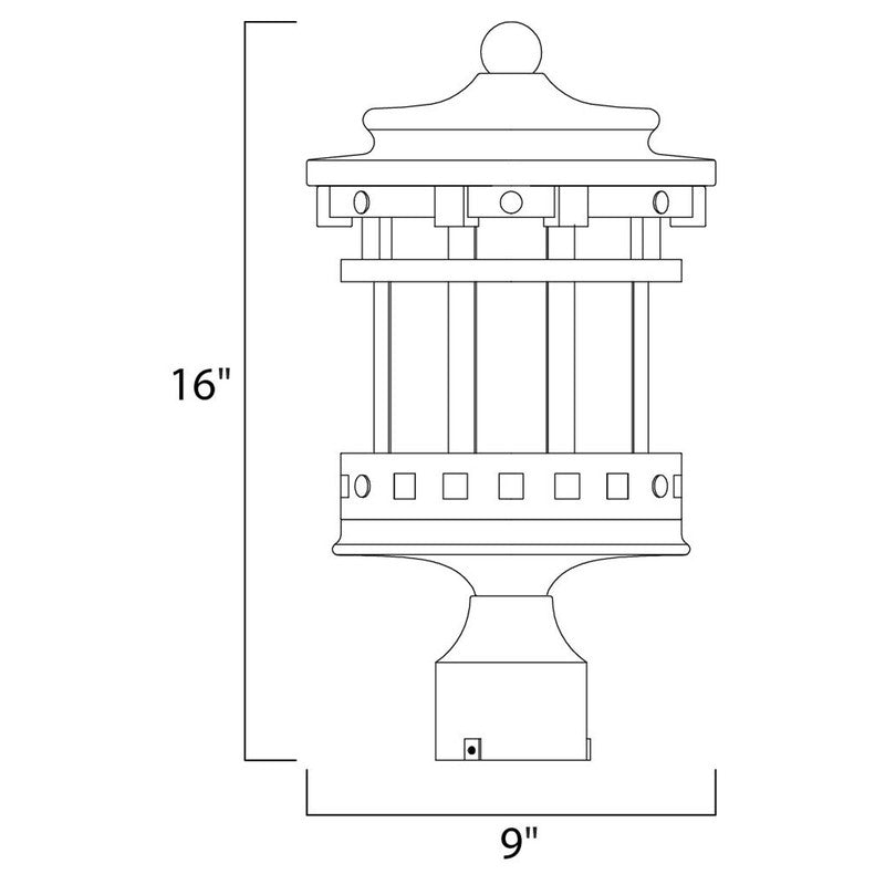 Maxim 40036CDSE - Santa Barbara VX 3 Light 16" Post Light