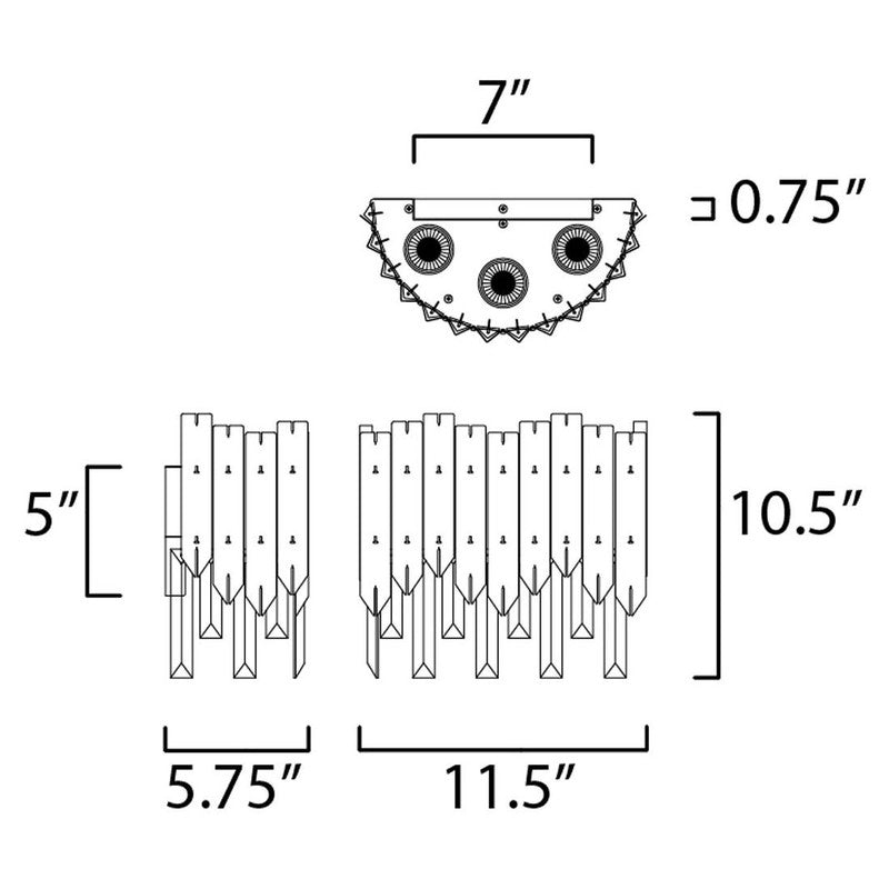 Maxim 40302BCPC - Paramount 3 Light 11" Wall Sconce
