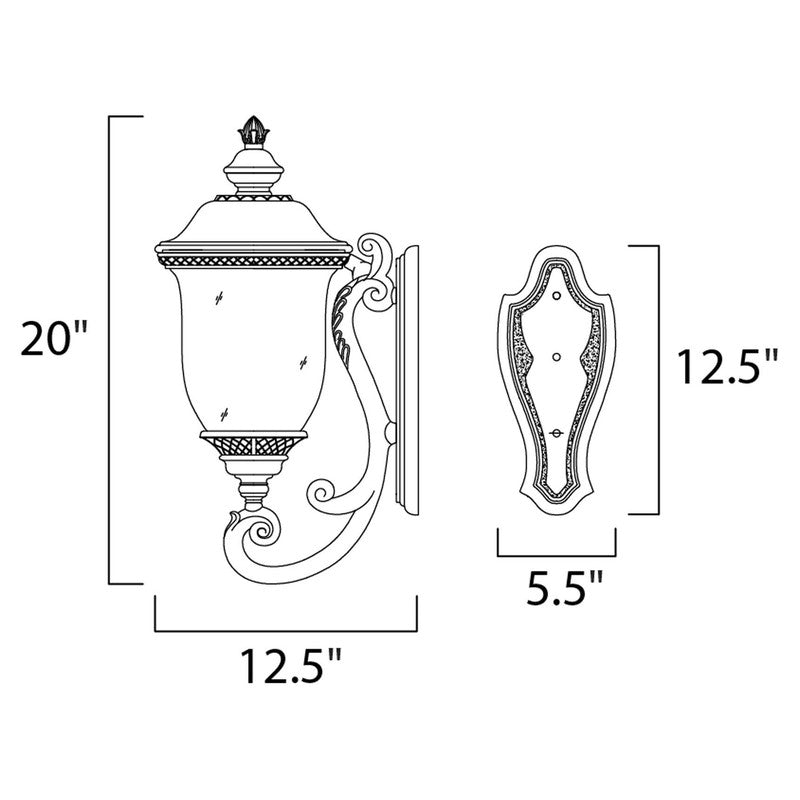 Maxim 40424WGOB - Carriage House VX 3 Light 27" Wall Sconce