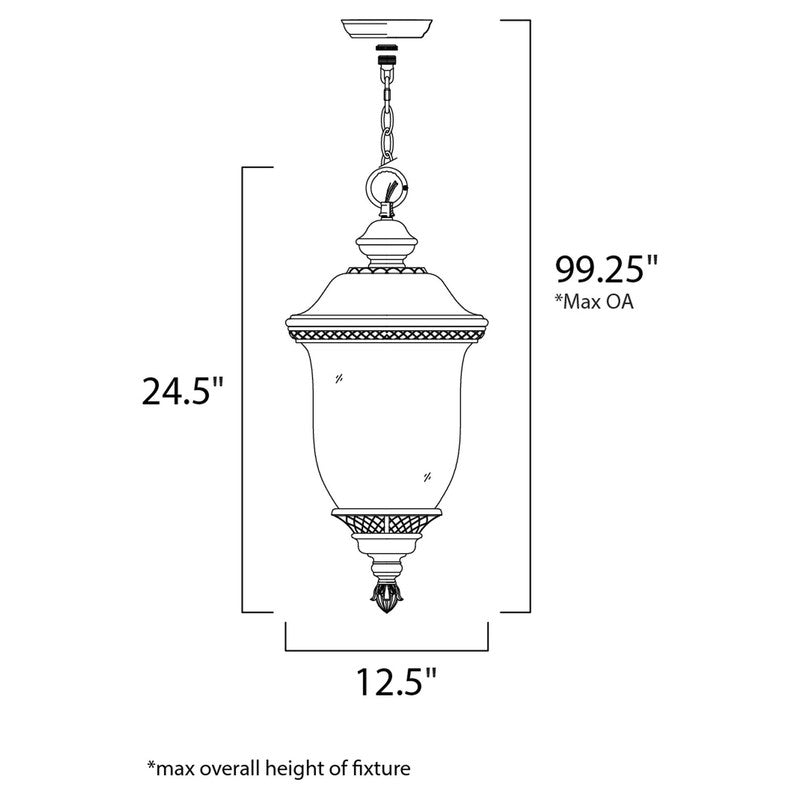 Maxim 40427WGOB - Carriage House VX 3 Light 25" Pendant