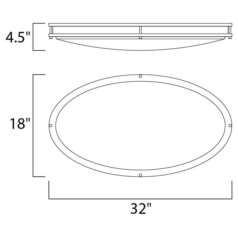 Maxim 55548WTSN - Linear 1 Light 32" LED Flush Mount