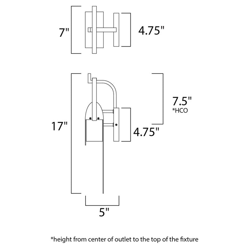 Maxim 55594RF - Laredo 1 Light 17" Wall Sconce