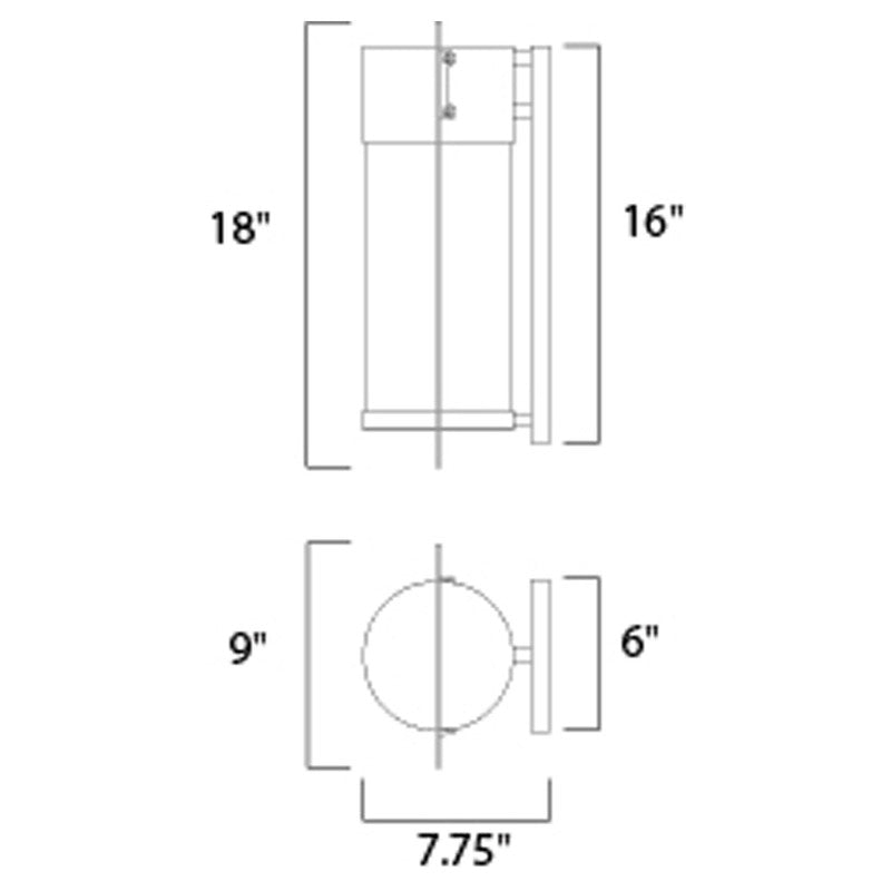 Maxim 55894BGBK - Focus 1 Light 18" Wall Sconce