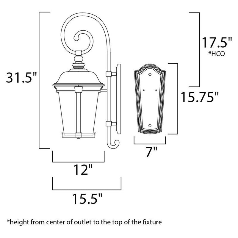 Maxim 56095FSBZ - Dover LED E26 1 Light 32" Wall Sconce