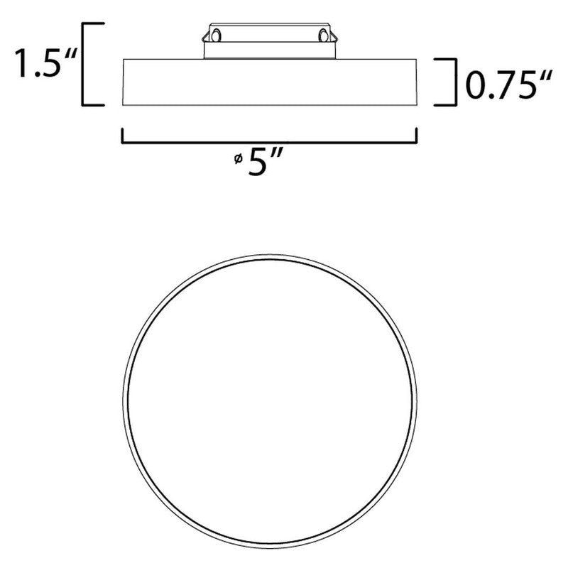 Maxim 57660WTBK - Trim 1 Light 5" Round LED Flush Mount