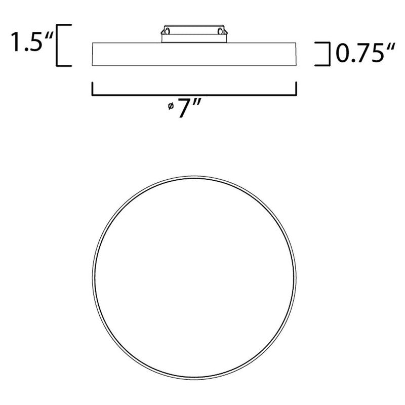 Maxim 57662WTBK - Trim 1 Light 7" Round LED Flush Mount