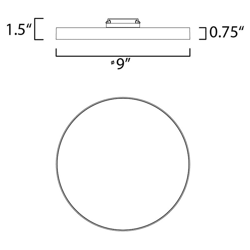 Maxim 57663WTBK - Trim 1 Light 9" Round LED Flush Mount
