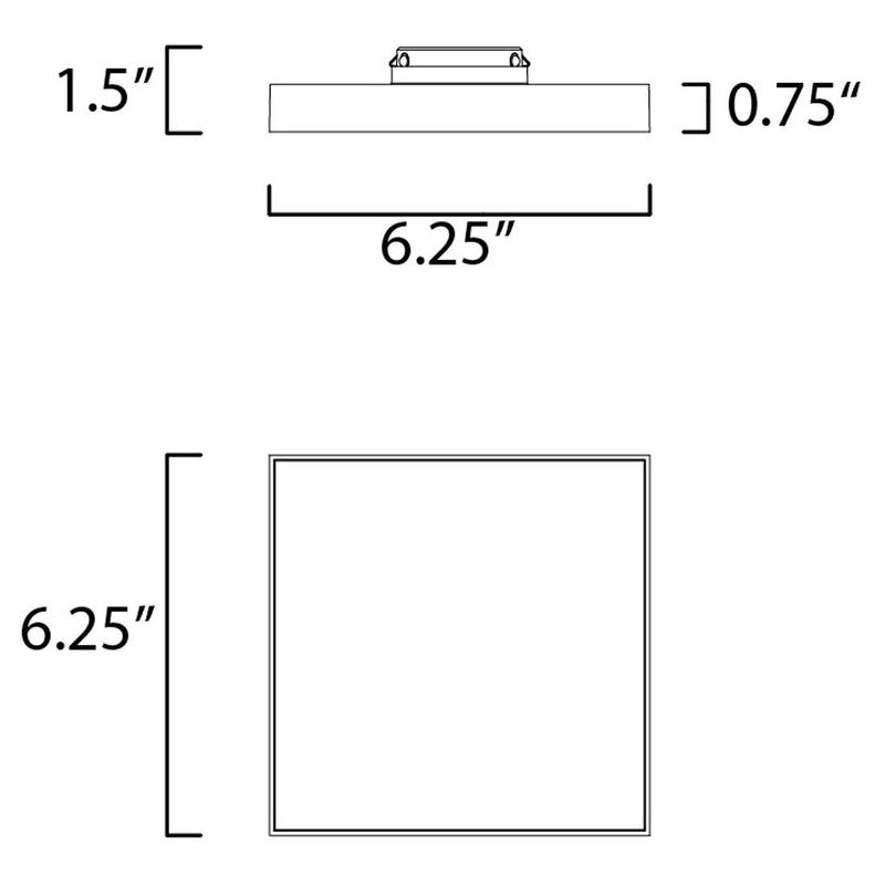 Maxim 57667WTBK - Trim 1 Light 6" Square LED Flush Mount