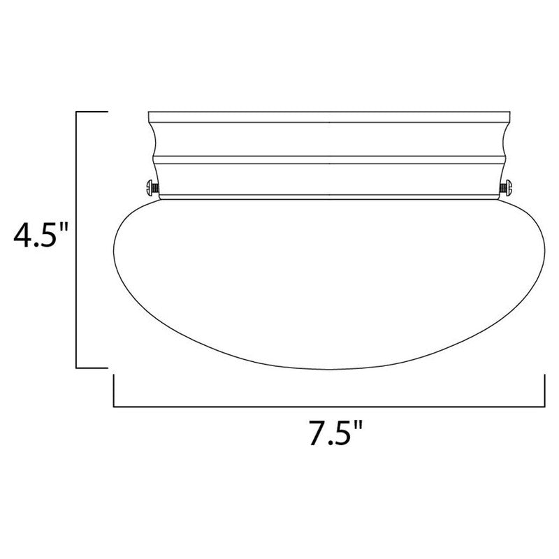 Maxim 5880WTBK - Essentials - 588x 1 Light 8" Flush Mount