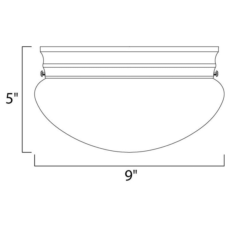 Maxim 5881WTBK - Essentials - 588x 2 Light 9" Flush Mount