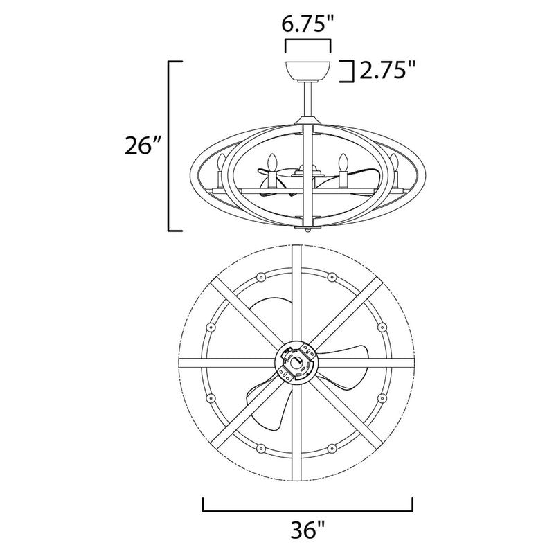Maxim 61004APAR - Bodega Bay LED 36" Fandelight
