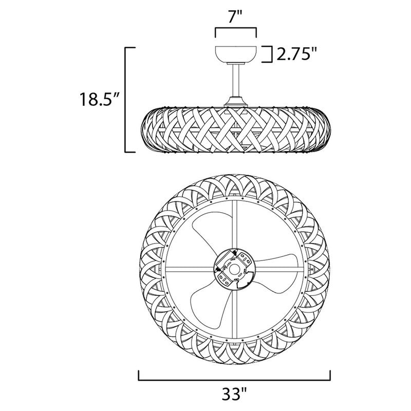 Maxim 61010BZGTGLD - Weave 33" LED Fandelight