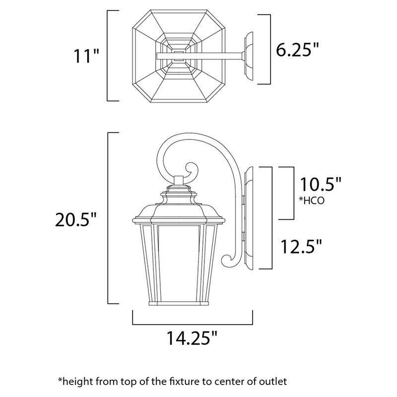 Maxim 65646WFBO - Radcliffe LED E26 1 Light 21" Wall Sconce