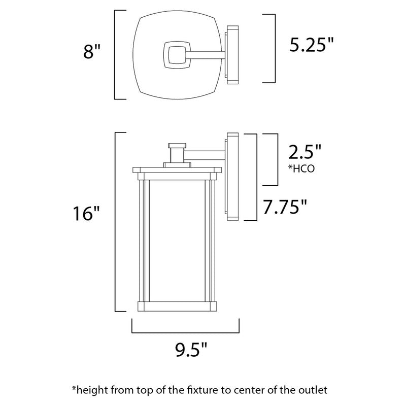 Maxim 65654CDWSBZ - Bungalow LED E26 1 Light 16" Wall Sconce