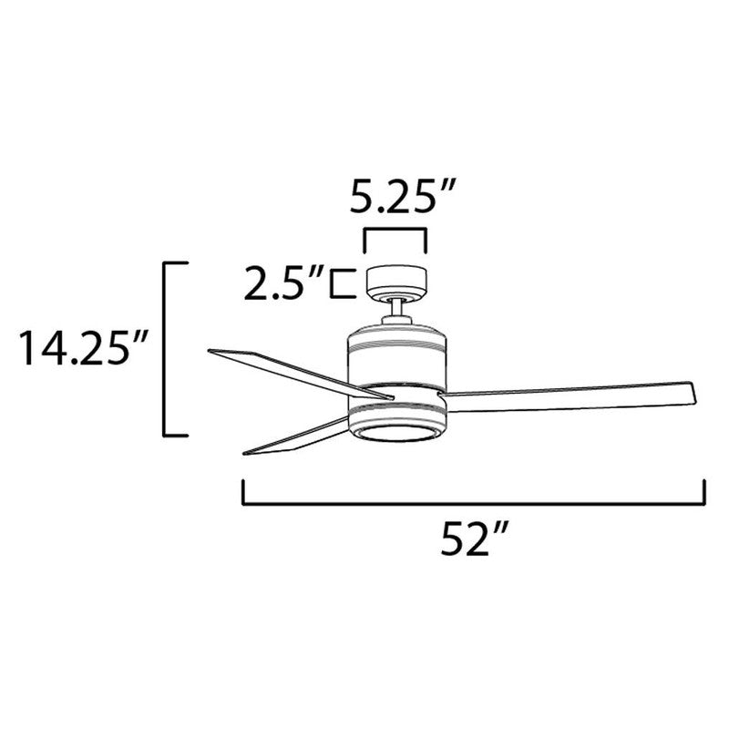 Maxim 88806BK - Tanker 1 Light 52" Indoor / Outdoor LED Ceiling Fan