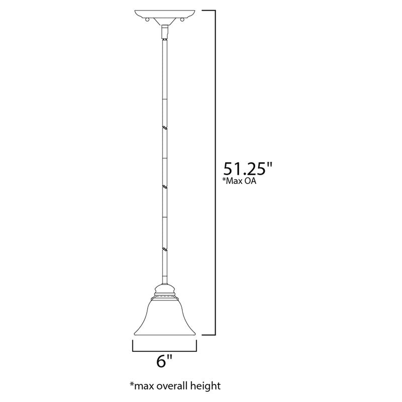 Maxim 91067FTSN - Malaga 1 Light 6" Pendant