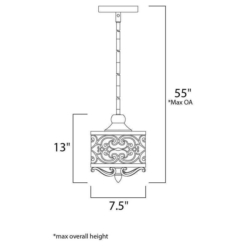 Maxim 91150WHUB - Mondrian 1 Light 13" Pendant