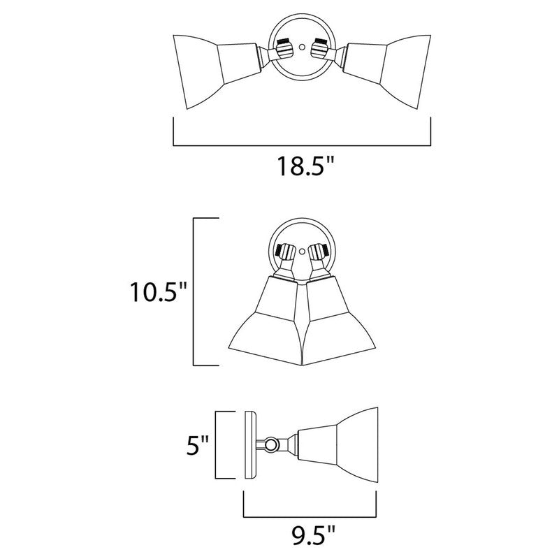 Maxim 92008BK - Spots 2 Light 19" Wall Sconce