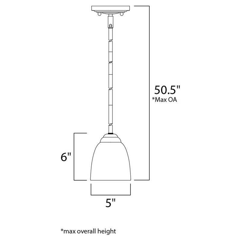 Maxim 92061FTBK - Stefan 1 Light 6" Pendant