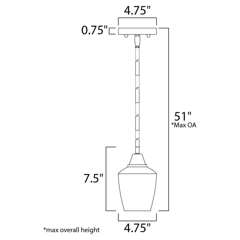 Maxim 96120CLBKSN - Goblet 1 Light 8" Pendant