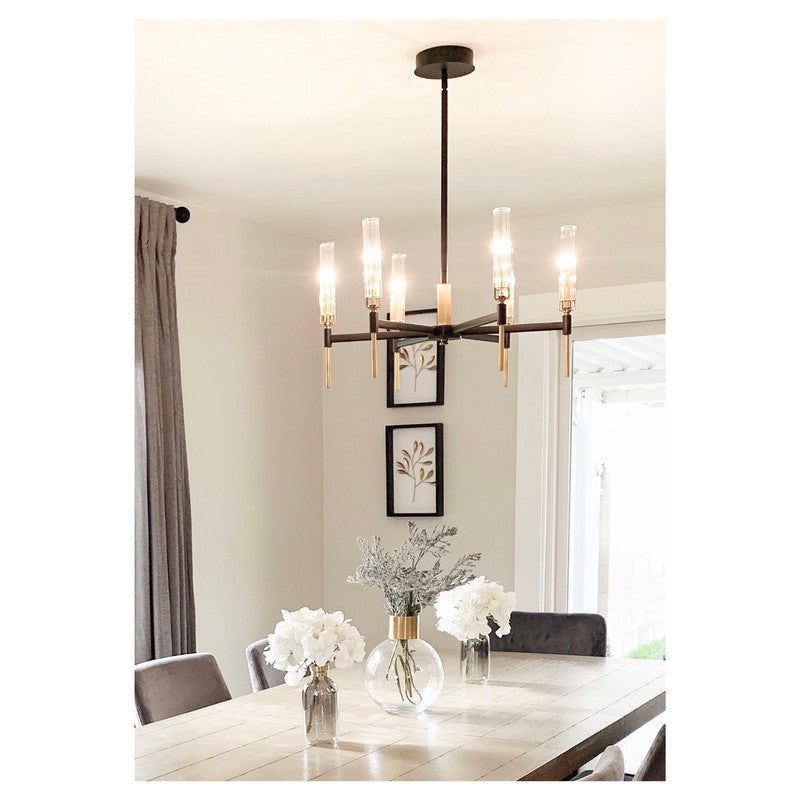 Maxim 16125CLBKAB - Flambeau 6 Light 25" Chandelier