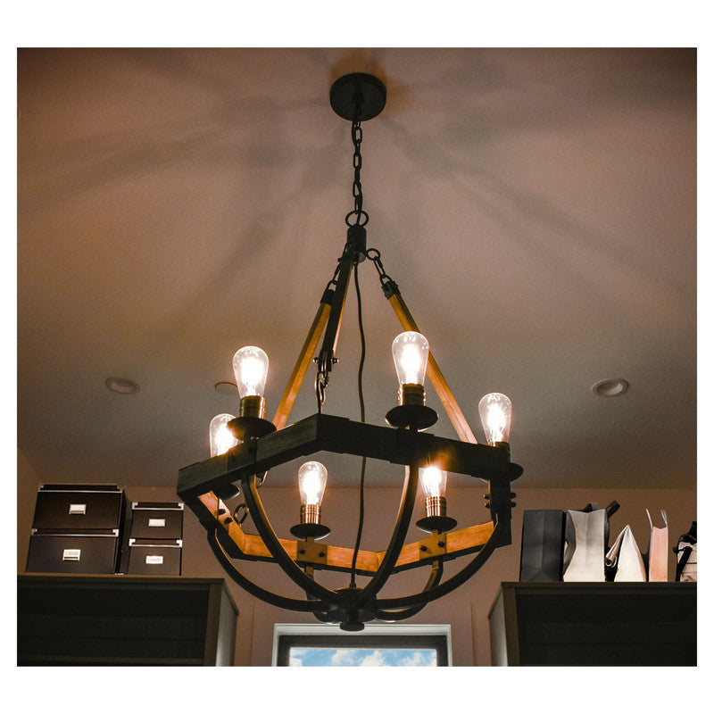 Maxim 20335WOBZ - Lodge 6 Light 34" Chandelier