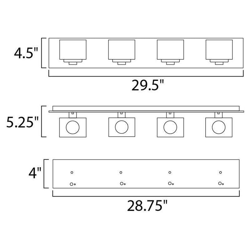 Maxim 10004CLPC - Cubic 4 Light 30" Vanity Light