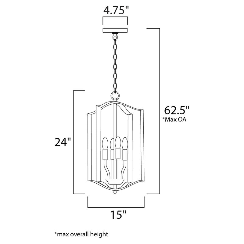 Maxim 10036BK - Provident 4 Light 24" Pendant