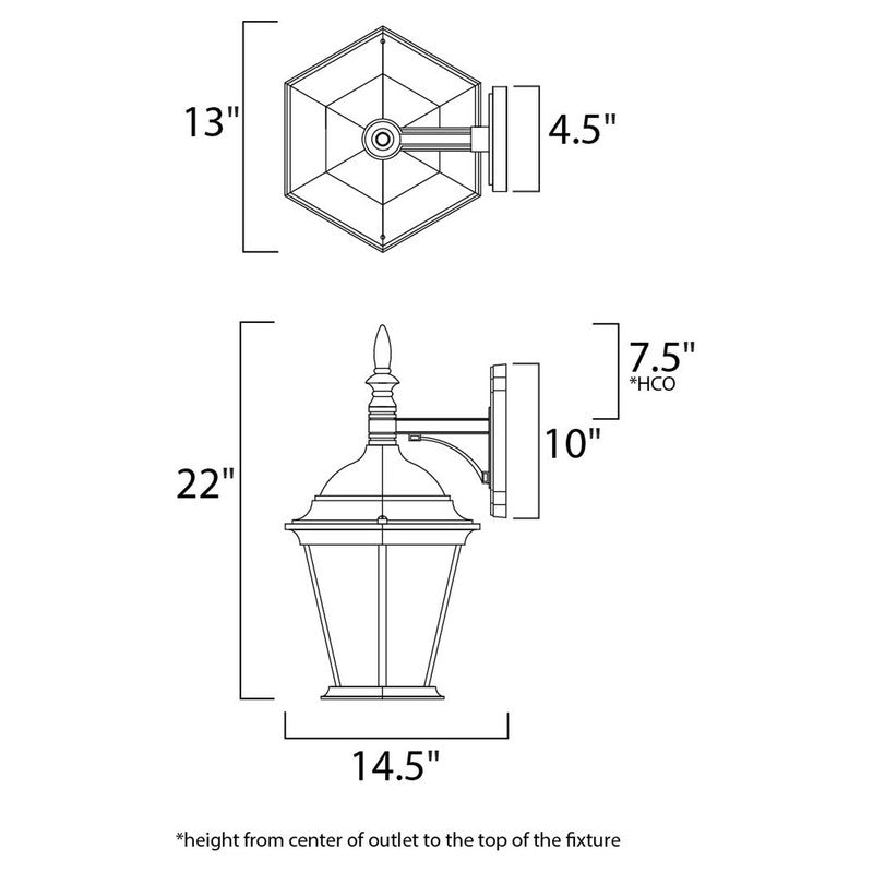 Maxim 1008BK - Westlake 3 Light 22" Wall Sconce