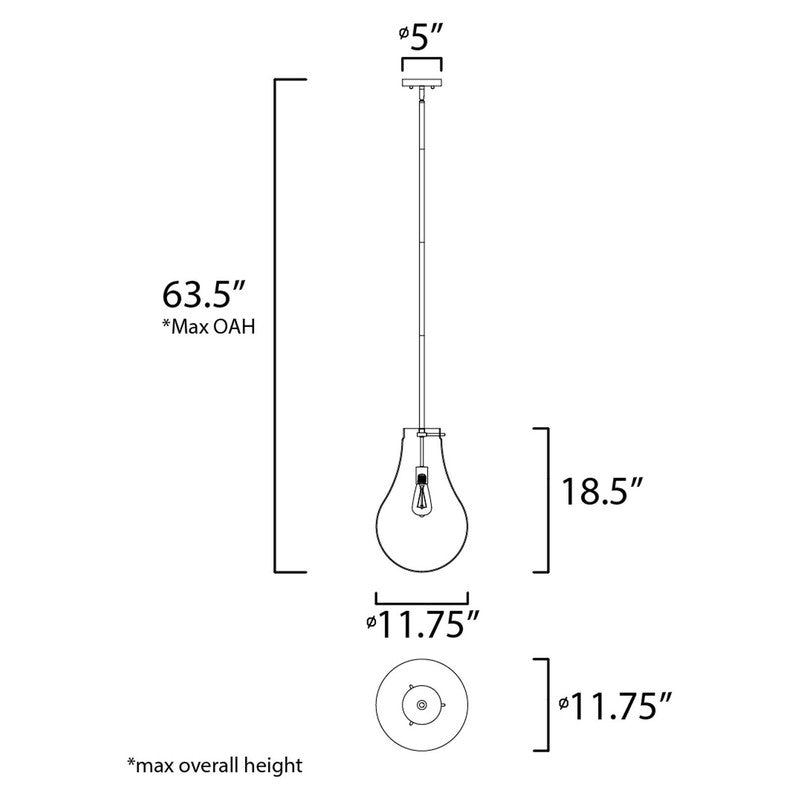 Maxim 10162CLSN - Gourd 1 Light 19" Pendant