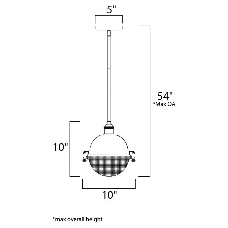 Maxim 10184OIAB - Portside 1 Light 10" Pendant