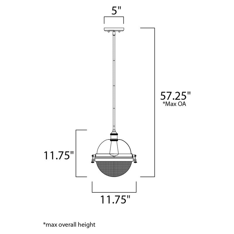 Maxim 10187OIAB - Portside 1 Light 13" Pendant