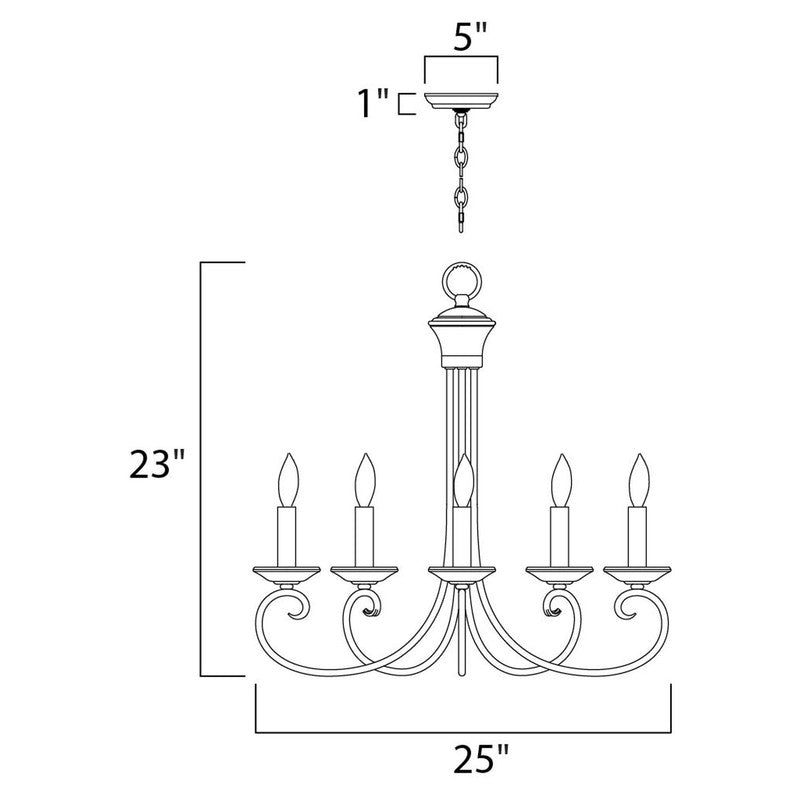 Maxim 70005OI - Loft 5 Light 25" Chandelier