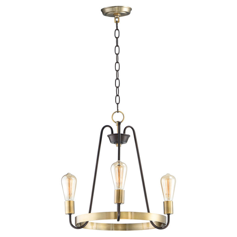 Maxim 11733BKSN - Haven 3 Light 19" Chandelier