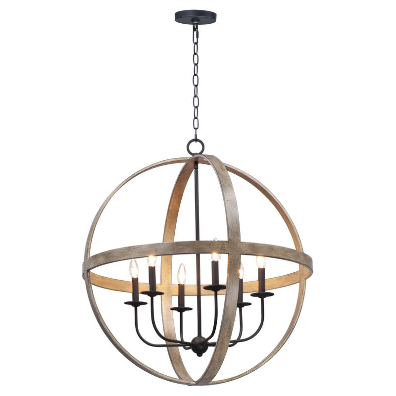 Maxim 27576APBK - Compass 6 Light 33" Pendant