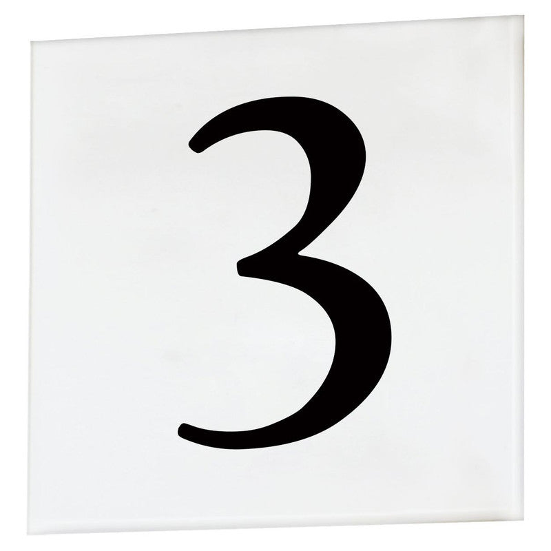 Maxim 53663WT - 4.5" Square House Number Tile (Serif) - 3