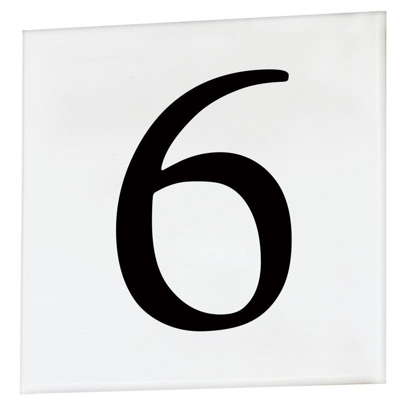 Maxim 53666WT - 4.5" Square House Number Tile (Serif) - 6/9