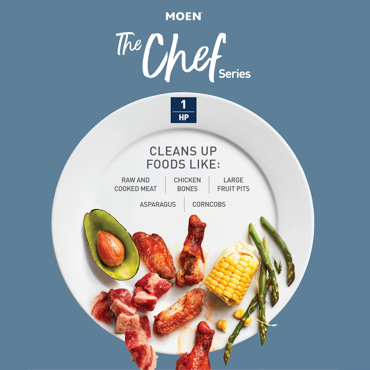 Moen GX100C - 1 Horsepower GX Series Chef Garbage Disposal